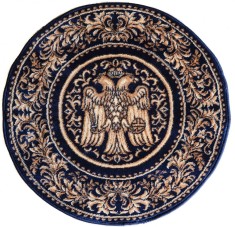 Covor Lotos Bisericesc 15032 Rotund - 100x100, Albastru foto