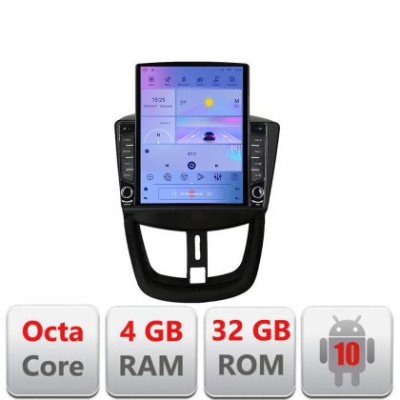 Navigatie Peugeot 207 G-PE01 ecran tip TESLA 9.7&amp;quot; cu Android Radio Bluetooth Internet GPS WIFI 4+32GB DSP 4G Octa Core CarStore Technology foto