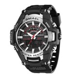 Ceas barbatesc de mana Smael Militar Casual Sport Stil Army Rezistent la apa si socuri Argintiu