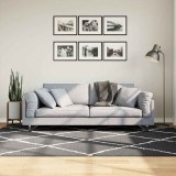 Covor pufos &quot;PAMPLONA&quot; fire &icirc;nalte negru/crem modern 160x230 cm