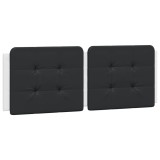 Perna pentru tablie pat, Zadar, negru si alb, 140cm, piele artificiala, DKD Home Decor