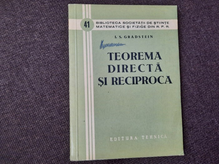 Teorema directa si reciproca- I. S. Gradstein--RF19/3