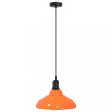 Cumpara ieftin Lampa suspendata reglabila inaltime E27 Portocaliu lucios Metal