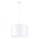 Lampă Suspendată Nova Albă, Țesătură/Pvc, 1 Bec Oval Minimalist De Interior.