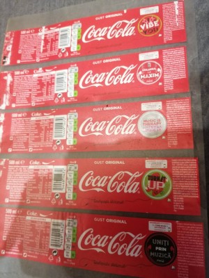 N7 Lot 10 etichete diferite COCA COLA foto