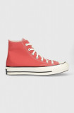 Converse teniși Chuck 70 HI culoarea roșu, A05114C A05114C-BRICK