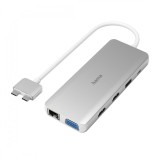 Hub USB-C, Hama, &quot;Connect2Mac&quot;, Multiport pentru Apple MacBook Air &amp; Pro, 12 porturi, Argintiu