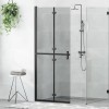 VidaXL Perete de duș Walk-in Negru și transparent &icirc;nchis 80 x 190 cm 42017964
