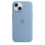 Husa de protectie Apple Silicone Case with MagSafe pentru iPhone 15 Plus, Winter Blue