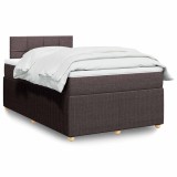 vidaXL Pat box spring cu saltea, maro &icirc;nchis, 120x200 cm, textil 3287426