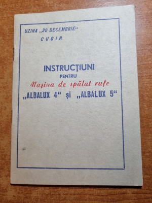 manual de istructiunii pt masina de spalat rufe albalux 4 si 5 cugir - 1963 foto