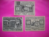 HOPCT BANCNOTA NOTGELD NR 116 INDABRUNN - SET 3 BUC -10 ,50 SI 50 HELLER 1920 -AUSTRIA-UNC