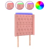 Cumpara ieftin Tablie de pat cu LED, roz, 83x16x118/128 cm, catifea