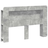 vidaXL Tablă de pat cu sertar cu depozitare Gri Beton Lemn prelucrat 8001285