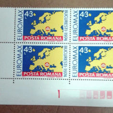 TIMBRE ROMANIA MNH LP856/1974 EXPOZITIA EUROMAX BUCURESTI BLOC DE 4 TIMBRE