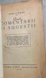 Comentarii si sugestii - Mihai D. Ralea - din biblioteca lui Geo Dumitrescu