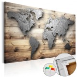Cumpara ieftin Tablou din plută - Silver World [Cork Map] 120x80 cm