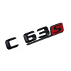 Emblema C 63_S Negru cu rosu, pentru spate portbagaj Mercedes, Mercedes-benz