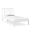 Cadru de pat mic single, alb, 75x190 cm, lemn masiv