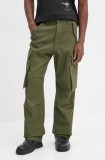 G-Star pantaloni de bumbac culoarea verde, drept, D25224-D752