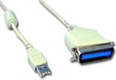 CABLU USB GEMBIRD adaptor, USB 2.0 (T) la Paralel (Centronics 36-pin), 1.8m, conecteaza port USB cu imprimanta cu port paralel, alb, &amp;quot;CUM360&amp;quot; foto