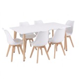 Set de sufragerie Silla 150 6+1, alb-alb