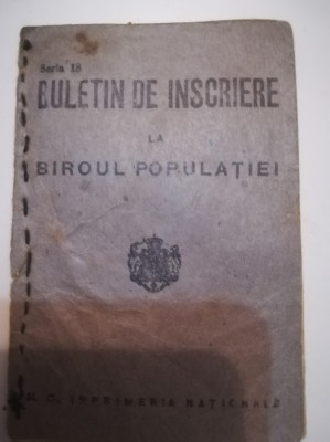 1948.Buletin de identitate, RPR, Primăria com Herăști, comunism foto