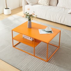 Masuta cafea Solund 90x60x45cm otel portocaliu [en.casa] HausGarden Leisure foto