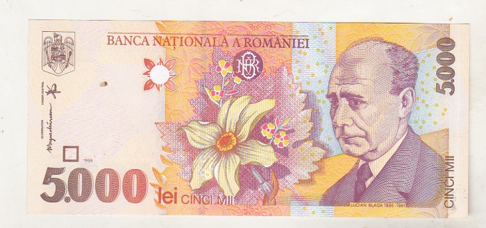 bnk bn Romania 5000 lei 1998 ( 2001 ) unc