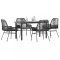 Gossi set de sufragerie de gradina 5 piese neagra sticla poly rattan