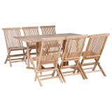 Cumpara ieftin Set mobilier de exterior pliabil, 7 piese, lemn masiv de tec