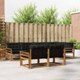 Cumpara ieftin Set de canapele de exterior 7 buc. 7-Locuri Natural si Negru