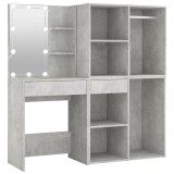 Cumpara ieftin Masa toaleta cu LED/2 dulapuri, gri concret, lemn prelucrat