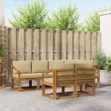 Cumpara ieftin Set de canapele de exterior 7 buc. 7-Locuri Natural si Bej