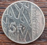 (S) MONEDA FRANTA - 5 FRANCS 1992, 10 ANI DE LA MOARTEA LUI PIERRE MENDES-FRANCE, Europa