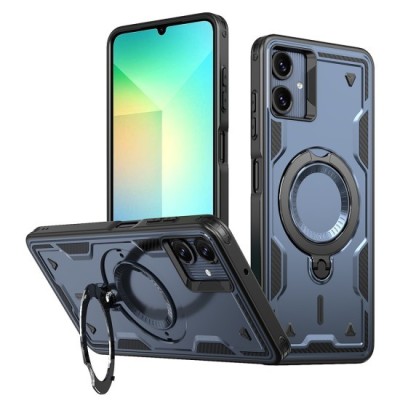 Husa military armour cu inel metalic, ALC MOBILE, compatibila cu Samsung Galaxy A06, Albastru foto