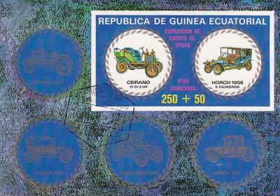 Eq. Guinea 1976 Old cars, imperf. sheet, used I.066 foto