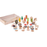 Set de 37 figurine din lemn pentru activitati educative Padurea, Tickit