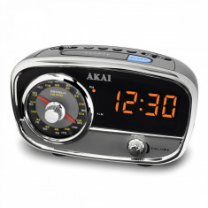 Radio cu ceas Akai CE-1401 Aux-in Silver Black foto
