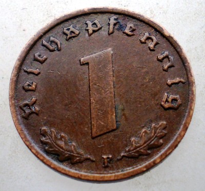 B.017 GERMANIA 1 REICHSPFENNIG 1937 F foto