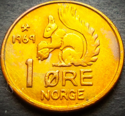 Moneda 1 ORE - NORVEGIA, anul 1969 * cod 3431 A foto