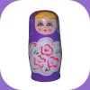 Papusa / Jucarie din lemn_Matrioska violet_6 in 1