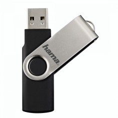 Memorie USB Hama 108071 Rotate USB 2.0 128GB Negru / Argintiu foto