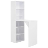 Cumpara ieftin Masa de bar cu dulap, alb, 115 x 59 x 200 cm
