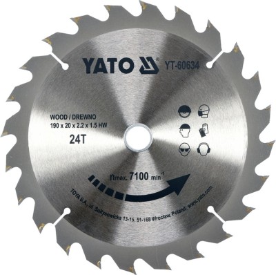Disc fierastrau wolfram pentru lemn 190 mm x 24T YATO foto