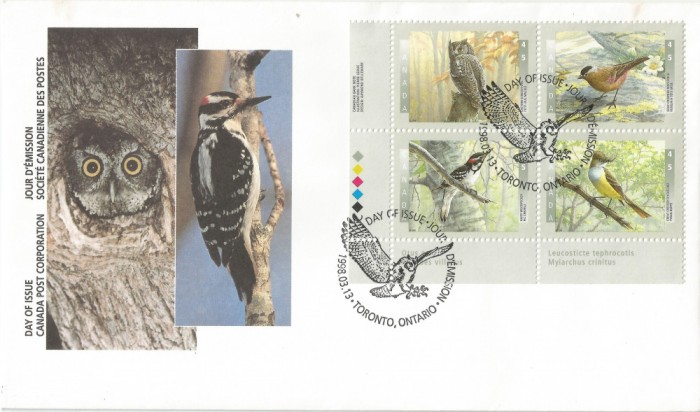 Canada, Păsări, FDC, 1998