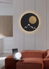 Aplica LED 24W, rotunda, munti si luna, 1200lm, lumina rece/calda/neutra