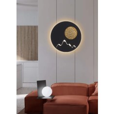 Aplica LED 24W, rotunda, munti si luna, 1200lm, lumina rece/calda/neutra