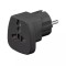 Adaptor univeral la CEE 7/7 Schuko negru 250V AC 16A Goobay