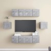 Gossi set de dulapuri tv, 6 piese, gri beton, lemn prelucrat
